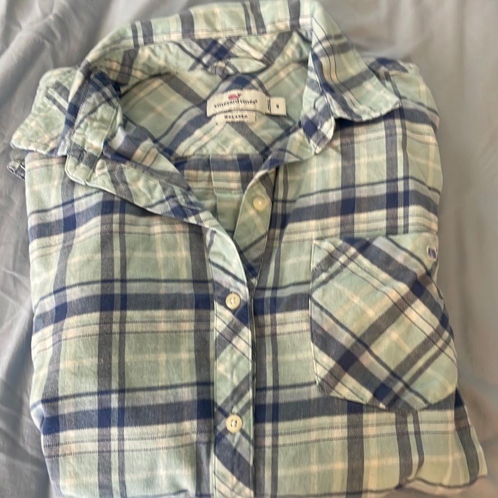 Relaxed fit flannel button down